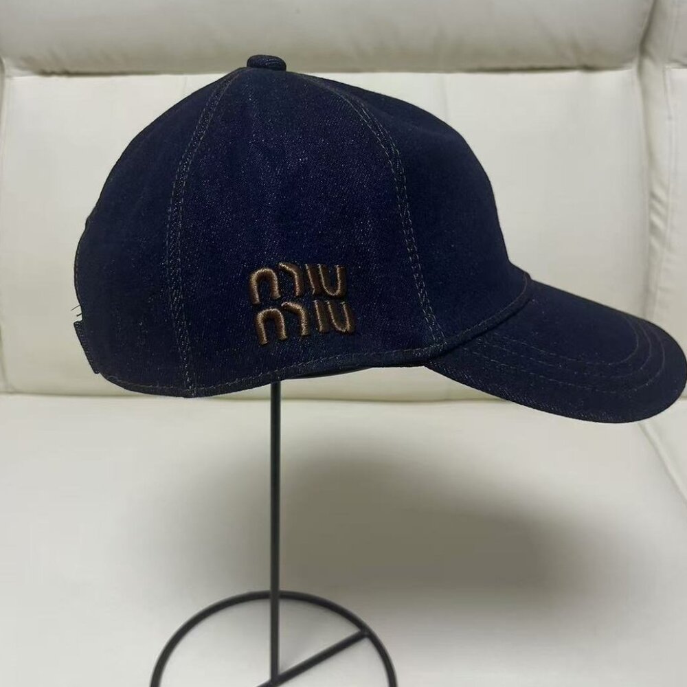 ✨NWT Miu Miu Denim Baseball Cap | Embroidered Logo, Made in Italy
